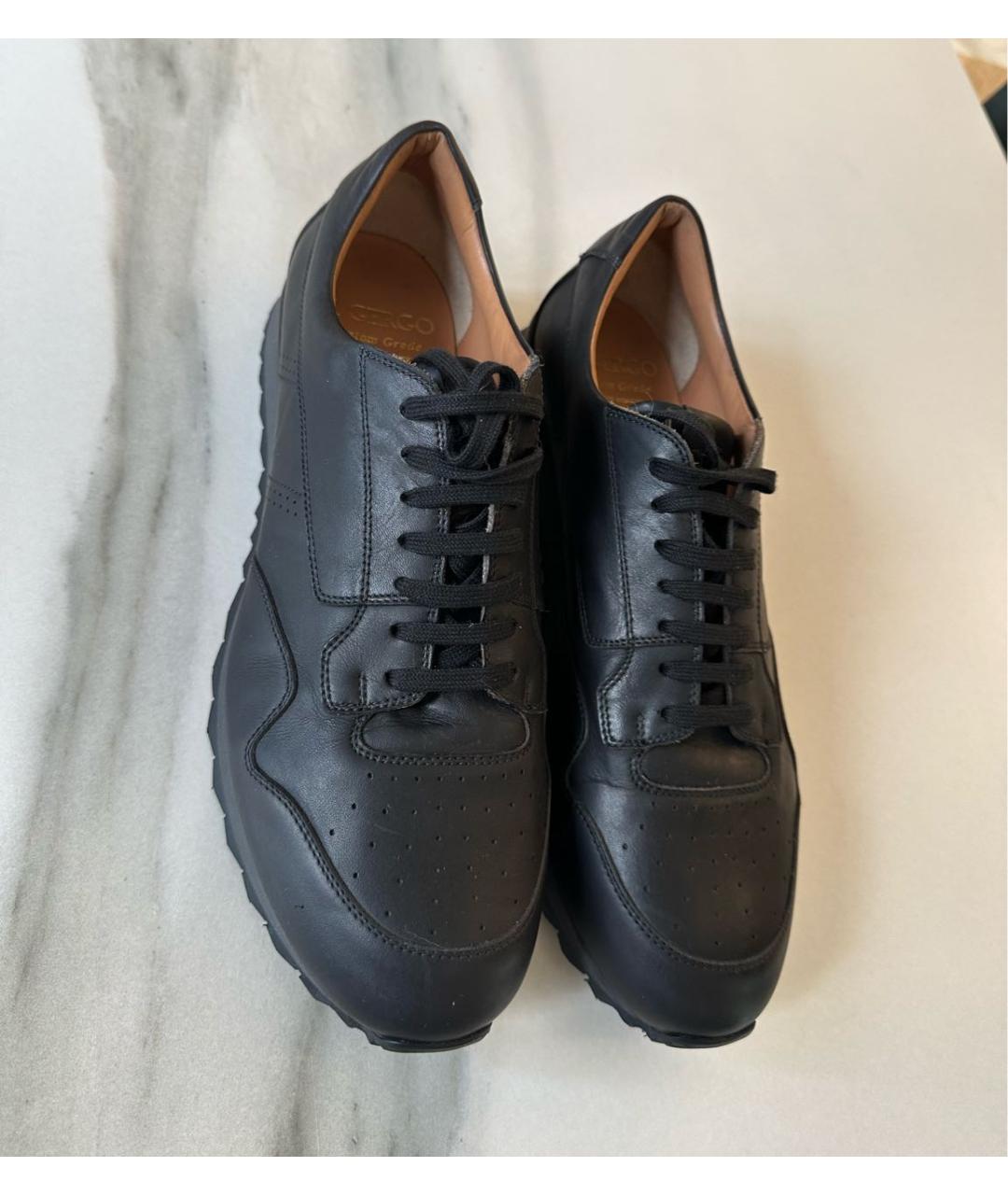 TOD'S Черные кожаные высокие кроссовки / кеды, фото 2