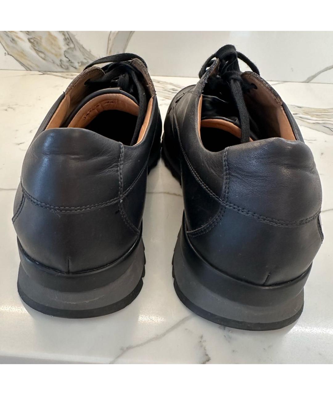 TOD'S Черные кожаные высокие кроссовки / кеды, фото 4