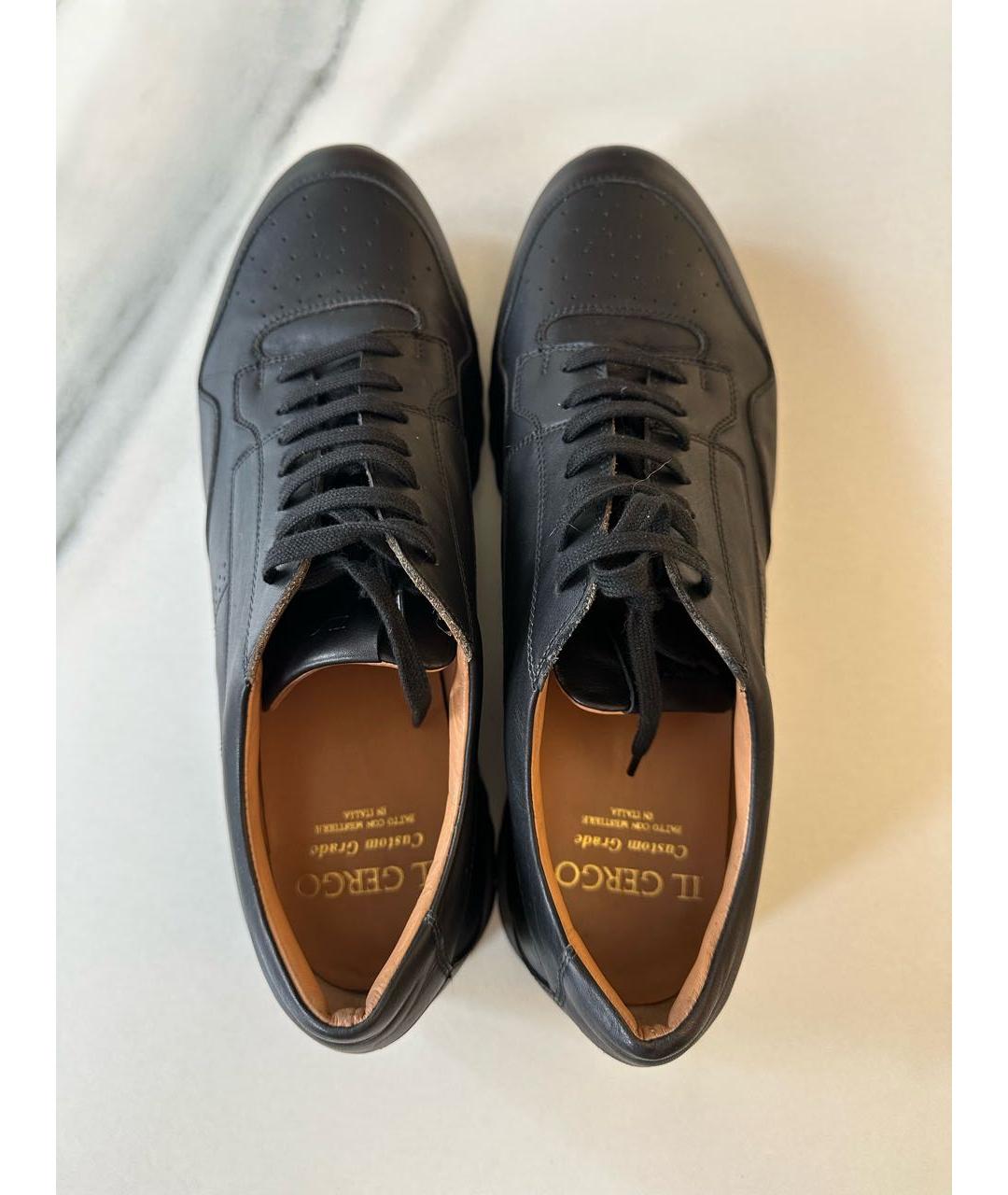 TOD'S Черные кожаные высокие кроссовки / кеды, фото 3