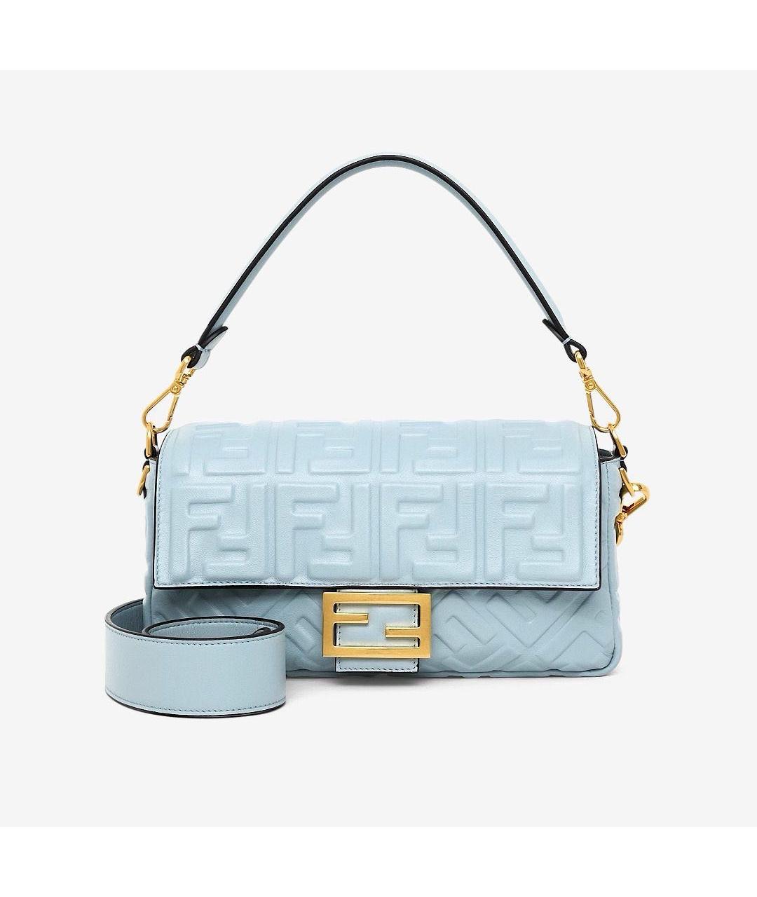 FENDI Голубая кожаная сумка через плечо, фото 9