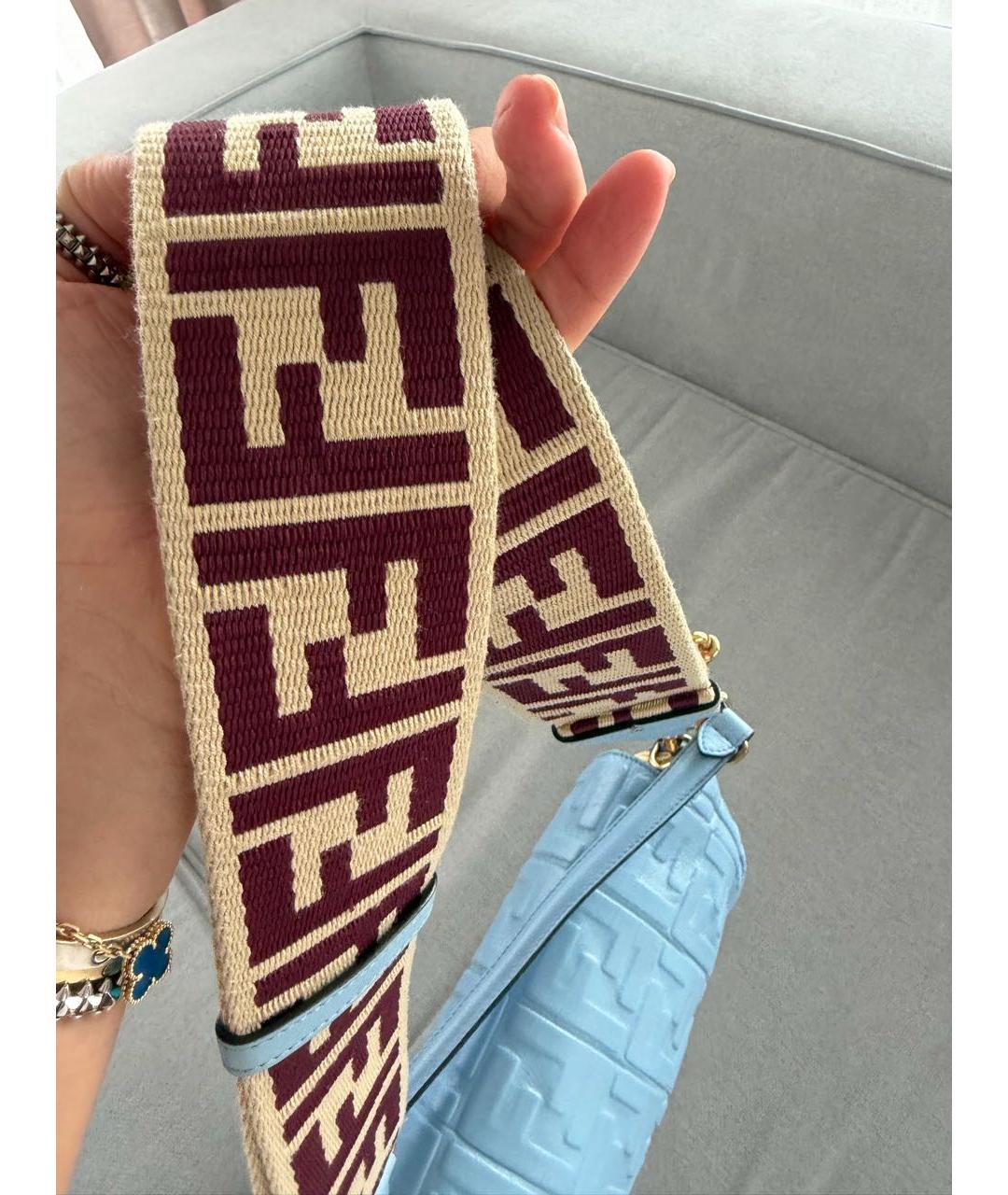 FENDI Голубая кожаная сумка через плечо, фото 4