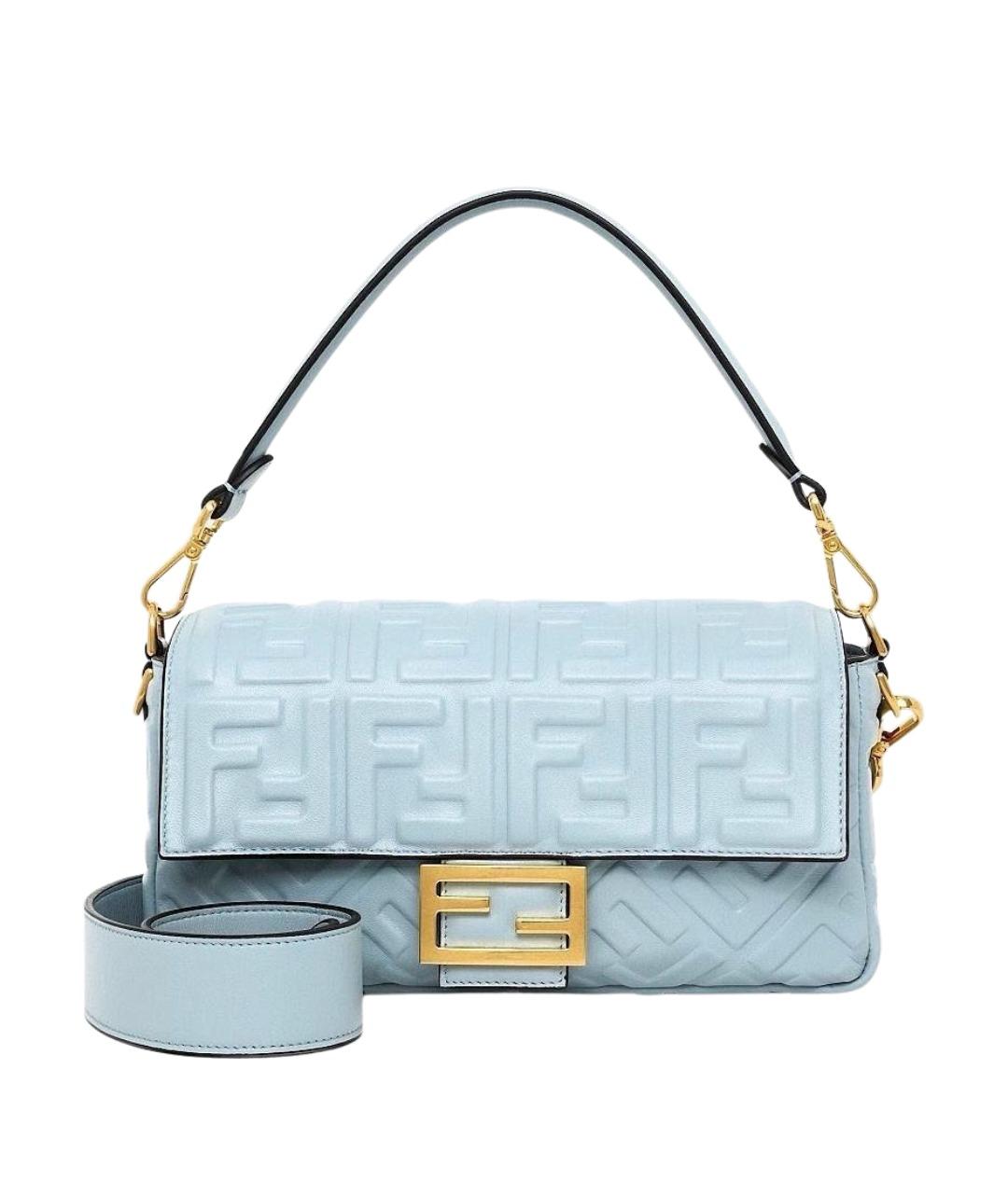 FENDI Голубая кожаная сумка через плечо, фото 1