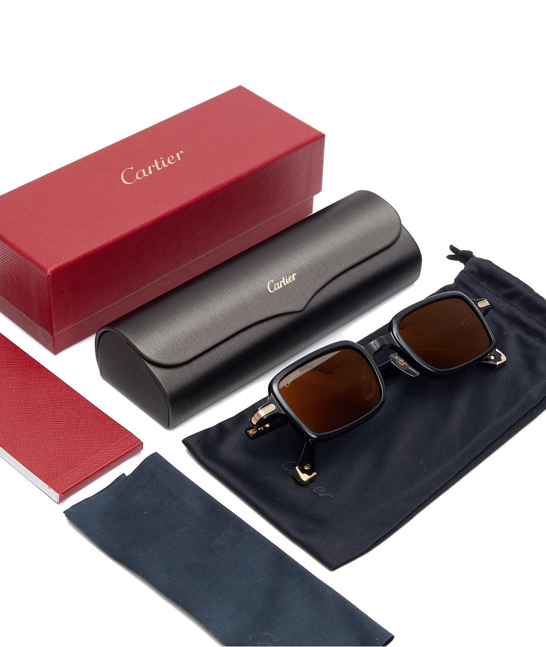 CARTIER Черные пластиковые солнцезащитные очки, фото 3