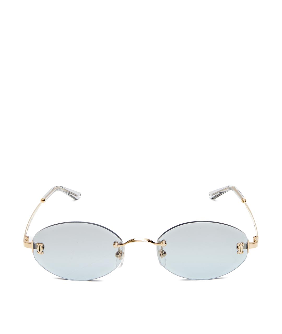 CARTIER Голубые металлические солнцезащитные очки, фото 1
