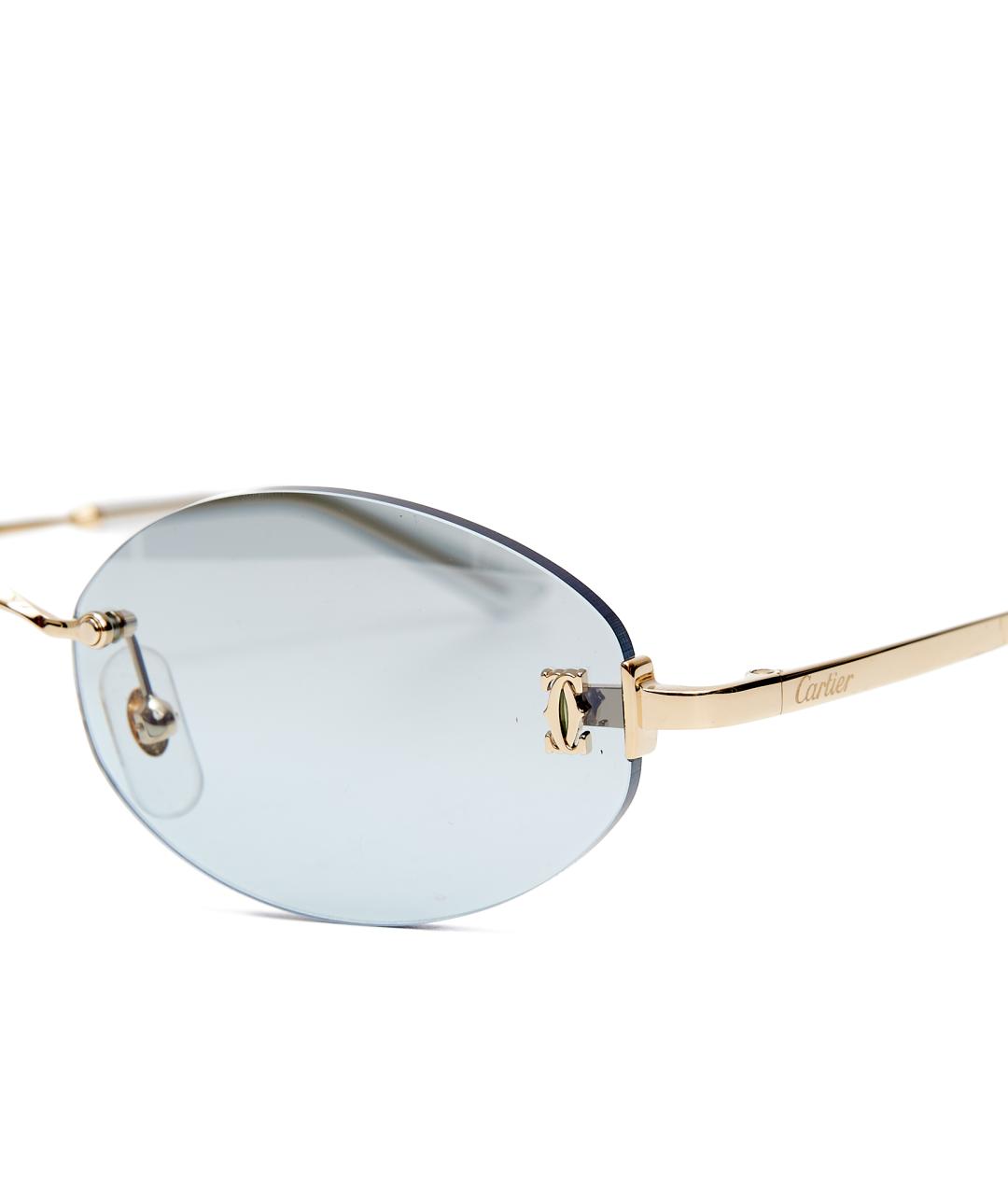 CARTIER Голубые металлические солнцезащитные очки, фото 4