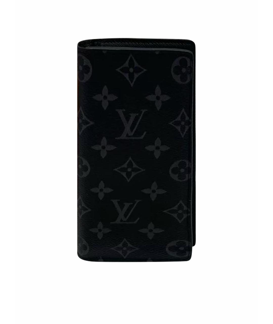LOUIS VUITTON Черный кожаный кошелек, фото 1