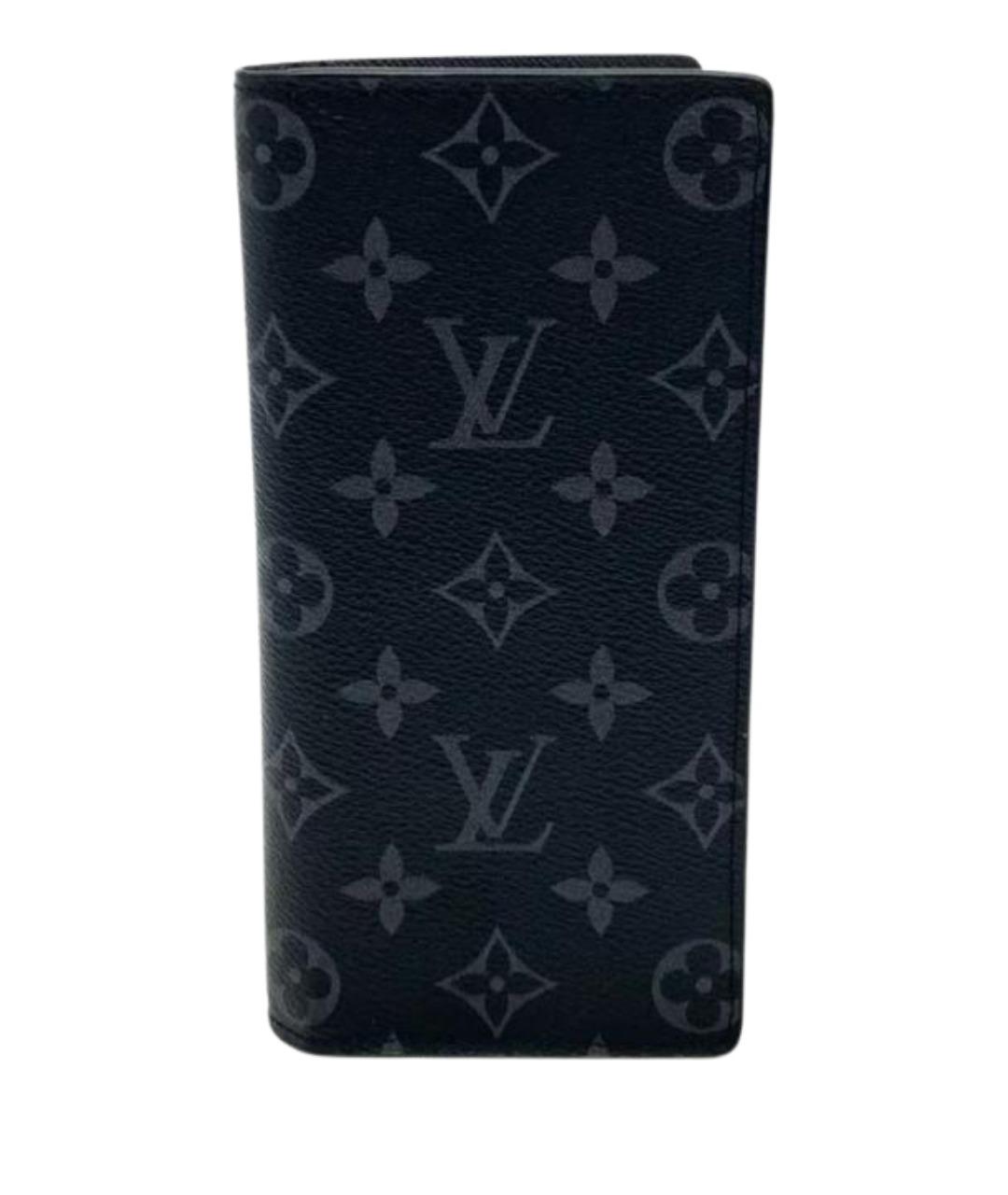 LOUIS VUITTON Черный кожаный кошелек, фото 1