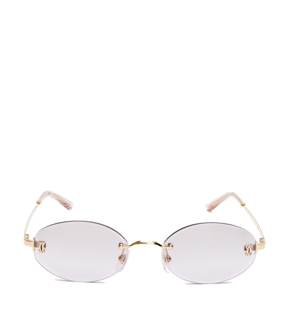 CARTIER Фиолетовые металлические солнцезащитные очки, фото 1
