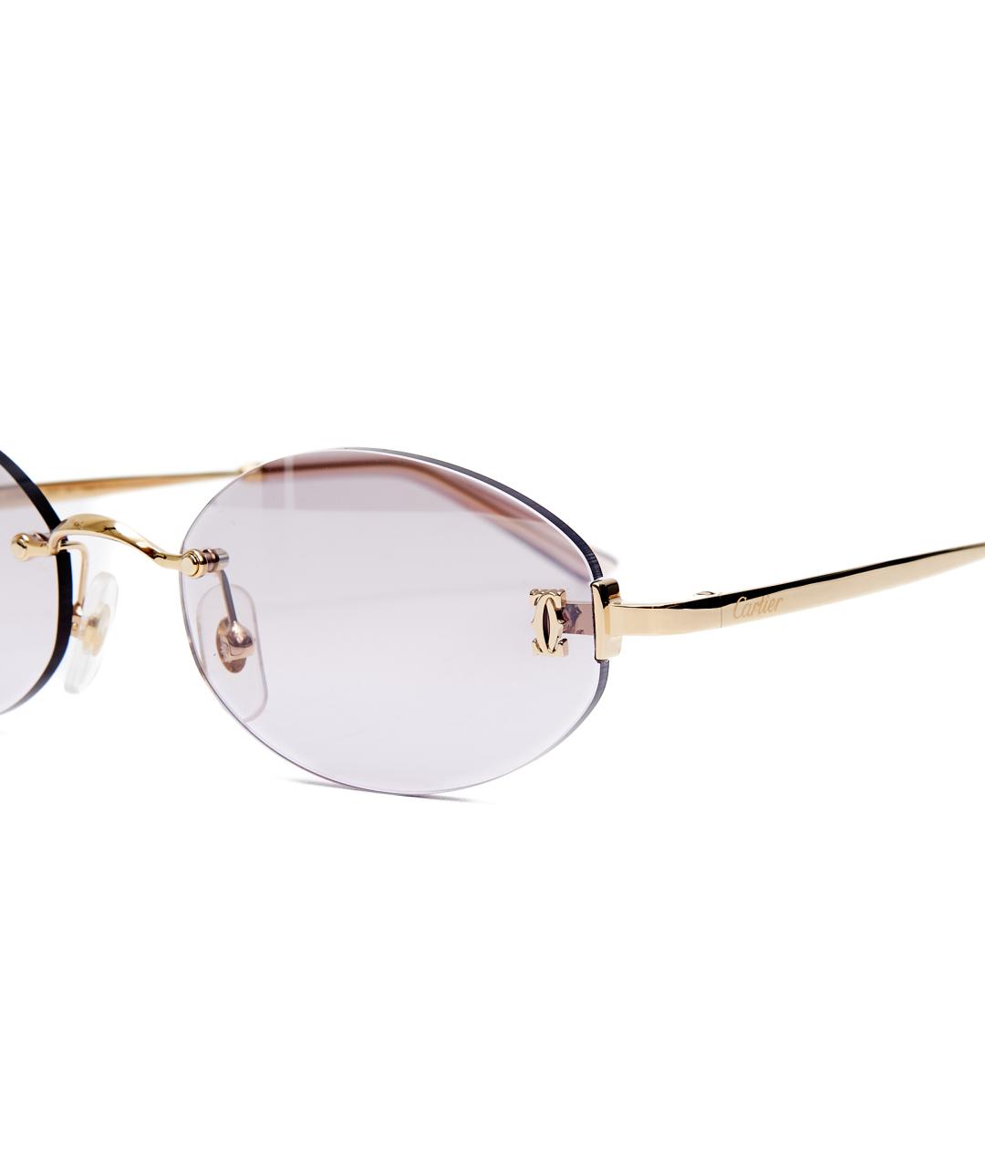 CARTIER Фиолетовые металлические солнцезащитные очки, фото 2