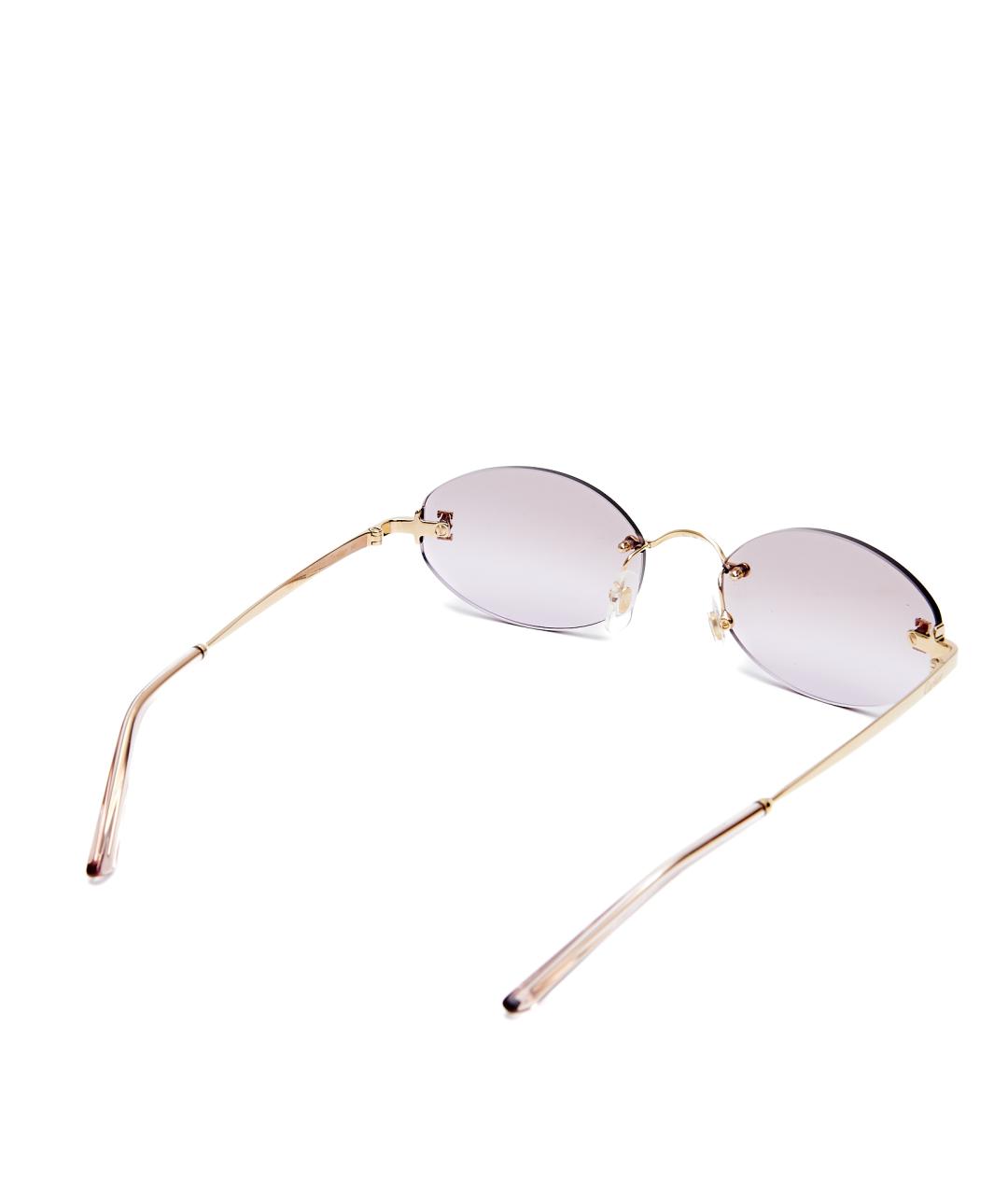 CARTIER Фиолетовые металлические солнцезащитные очки, фото 4