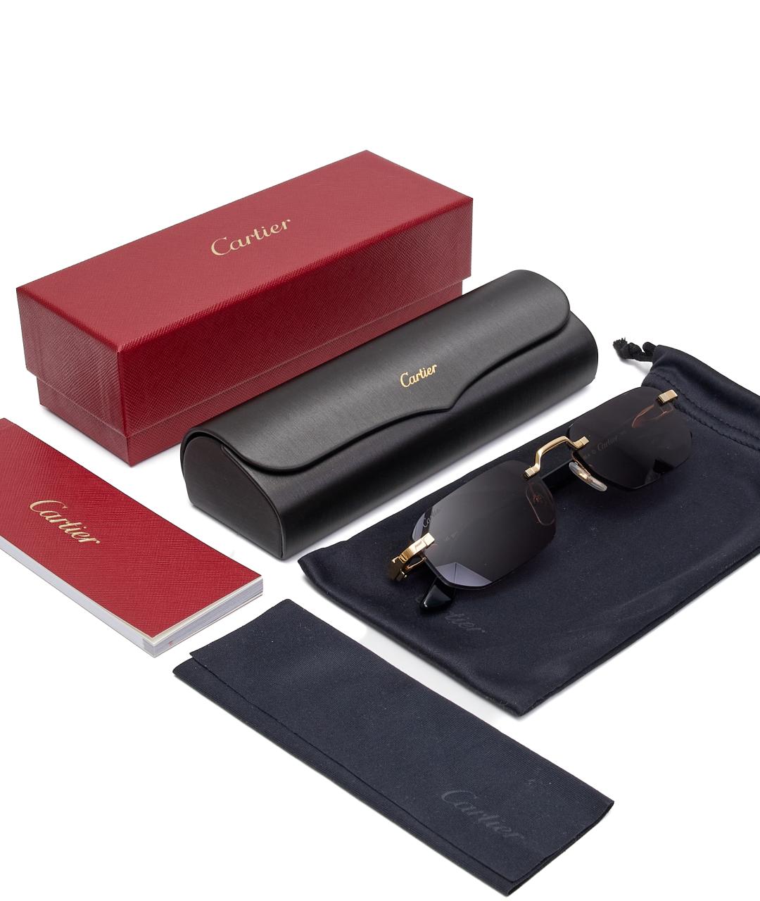 CARTIER Черные металлические солнцезащитные очки, фото 3