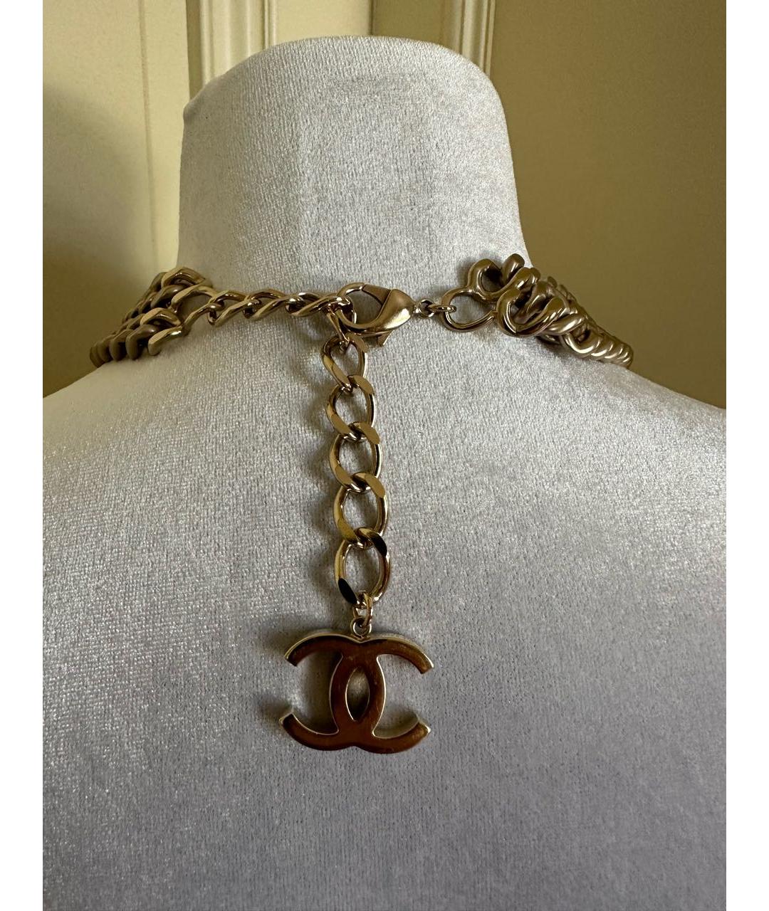 CHANEL Серебряное металлическое колье, фото 3