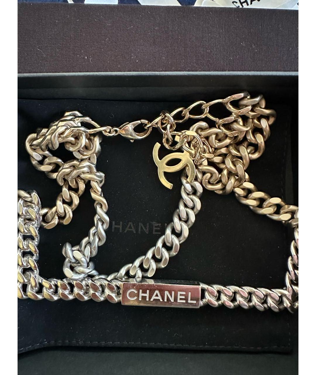 CHANEL Серебряное металлическое колье, фото 2