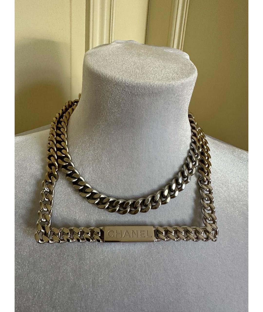 CHANEL Серебряное металлическое колье, фото 4