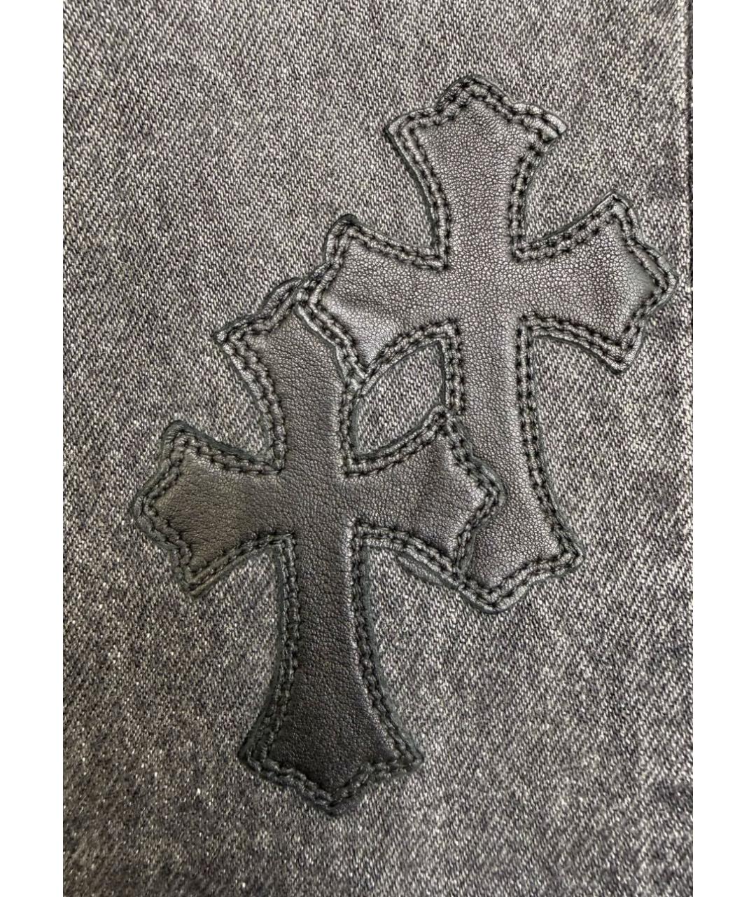CHROME HEARTS Черные хлопковые прямые джинсы, фото 5