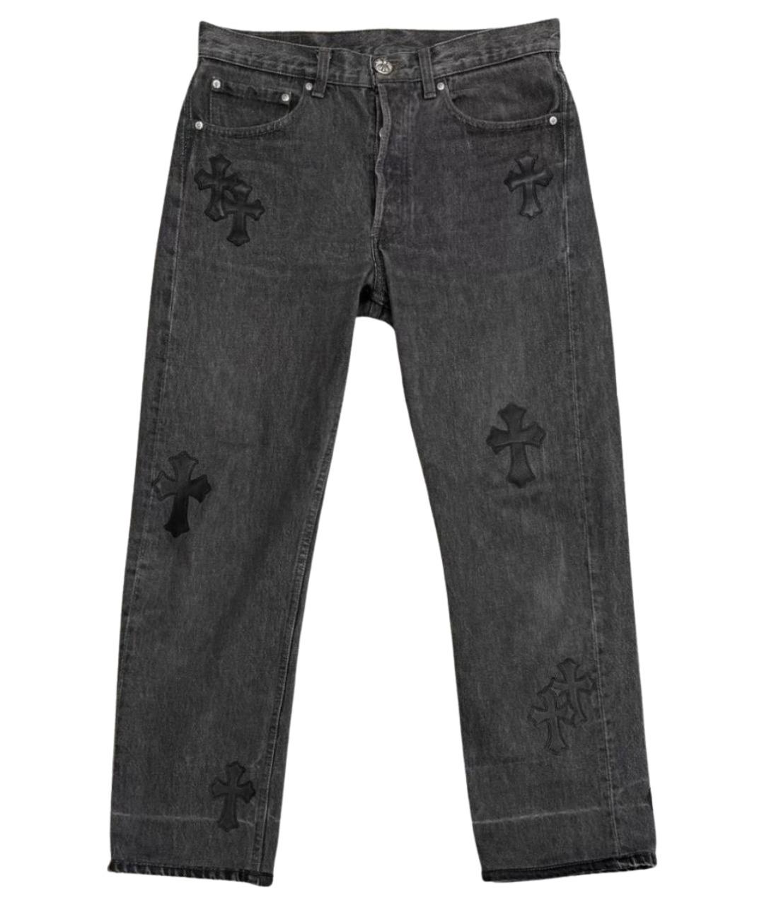 CHROME HEARTS Черные хлопковые прямые джинсы, фото 1