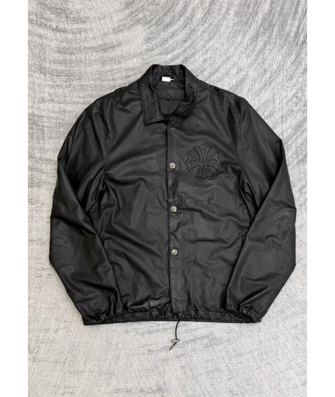 CHROME HEARTS Черная кожаная куртка, фото 5
