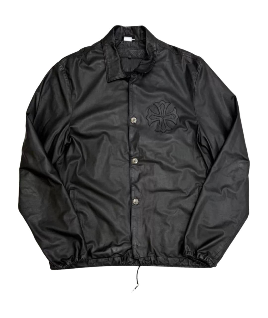 CHROME HEARTS Черная кожаная куртка, фото 1