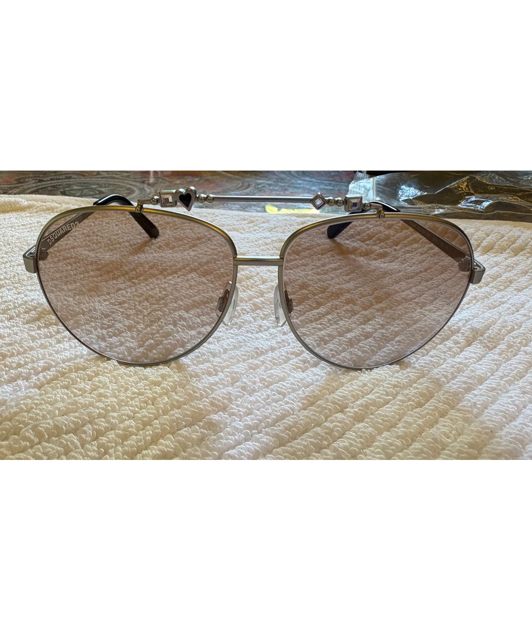DSQUARED2 Серебряные металлические солнцезащитные очки, фото 7