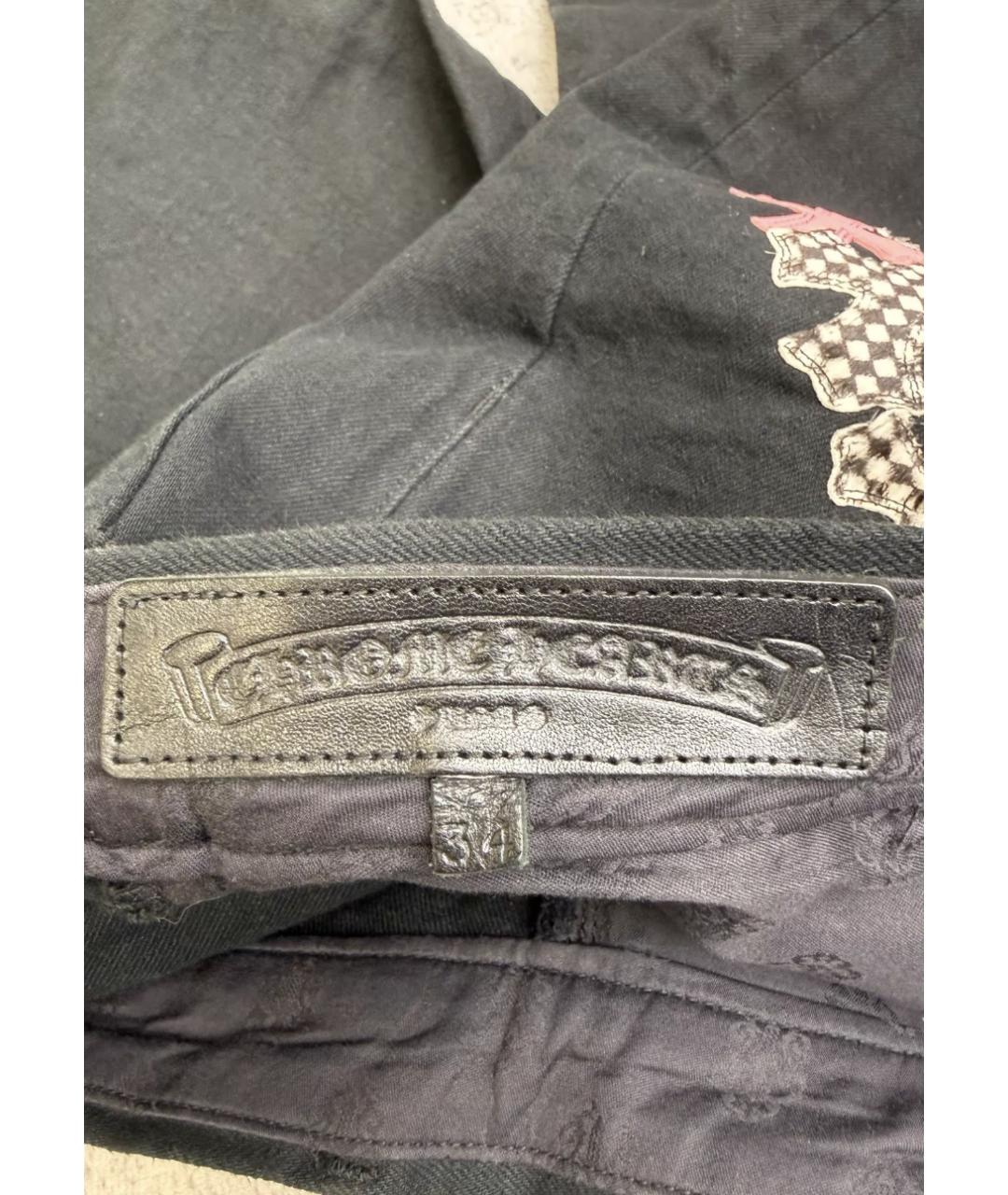 CHROME HEARTS Черные хлопковые прямые джинсы, фото 6