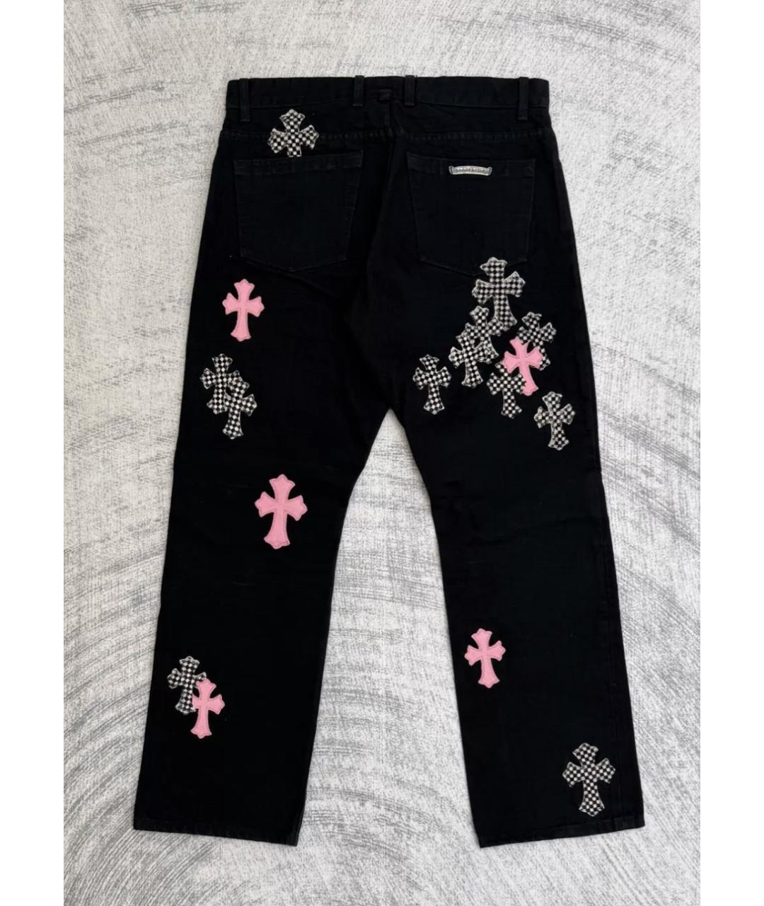 CHROME HEARTS Черные хлопковые прямые джинсы, фото 2