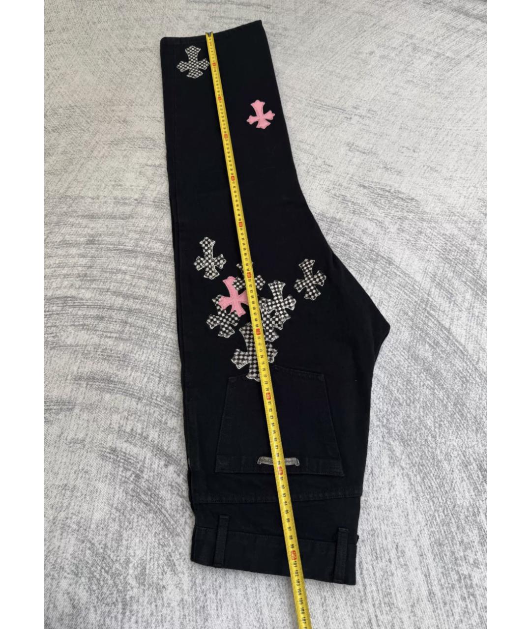 CHROME HEARTS Черные хлопковые прямые джинсы, фото 3