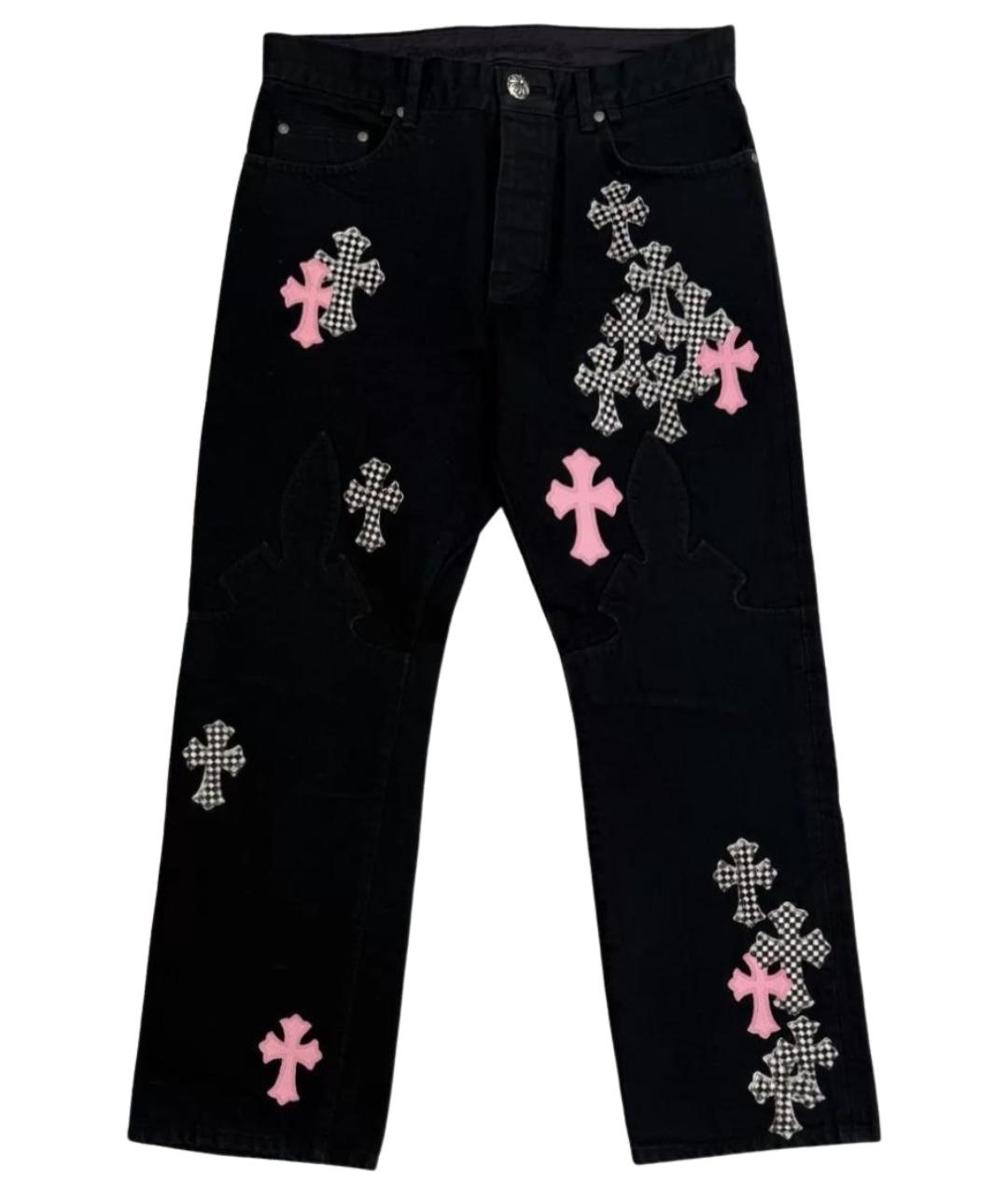 CHROME HEARTS Черные хлопковые прямые джинсы, фото 1
