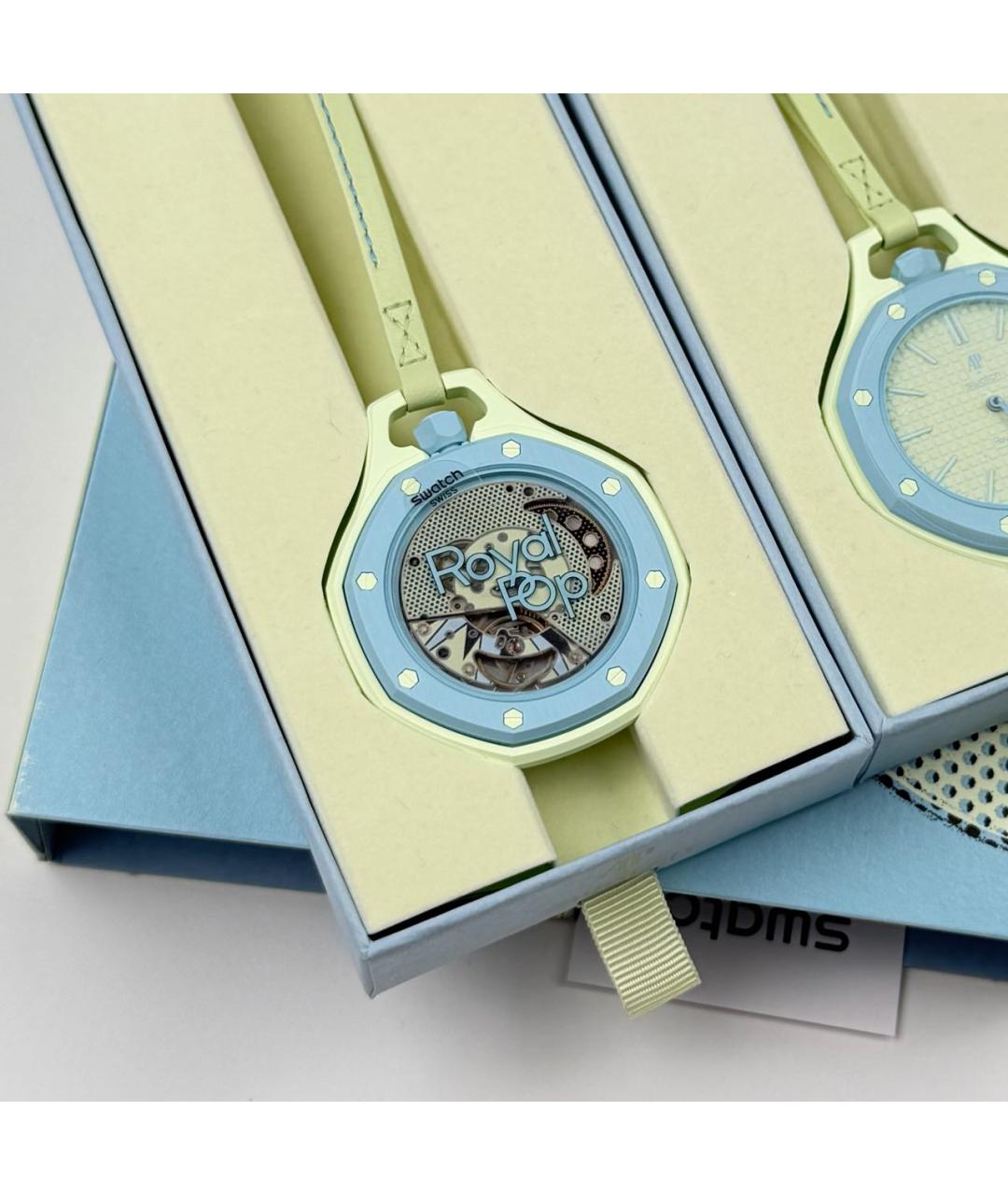 Swatch Голубые керамические часы, фото 4