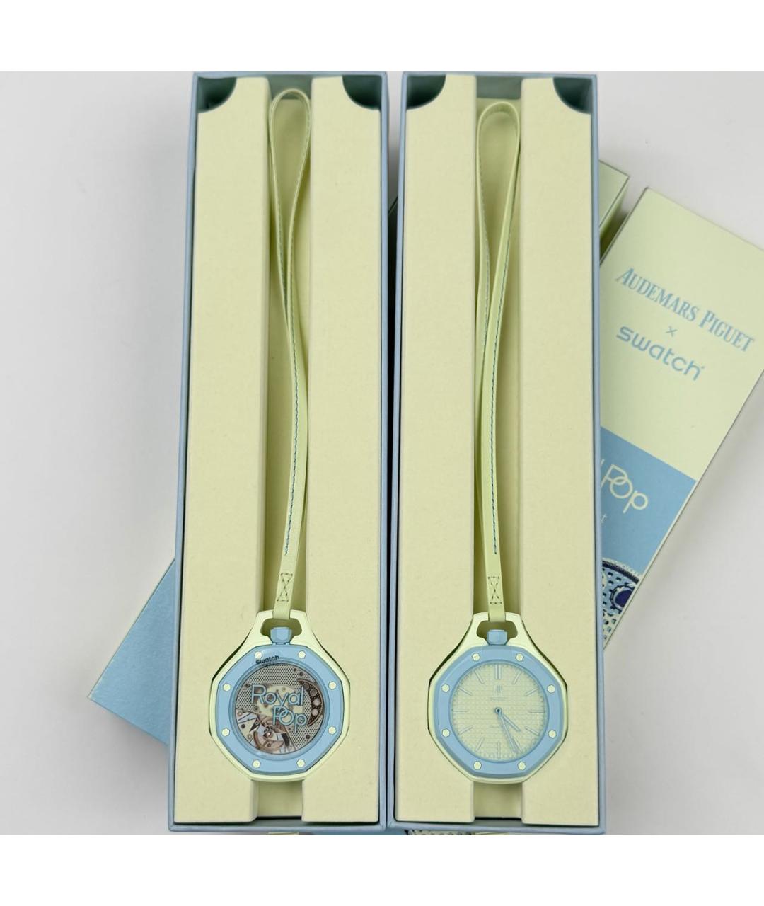 Swatch Голубые керамические часы, фото 6