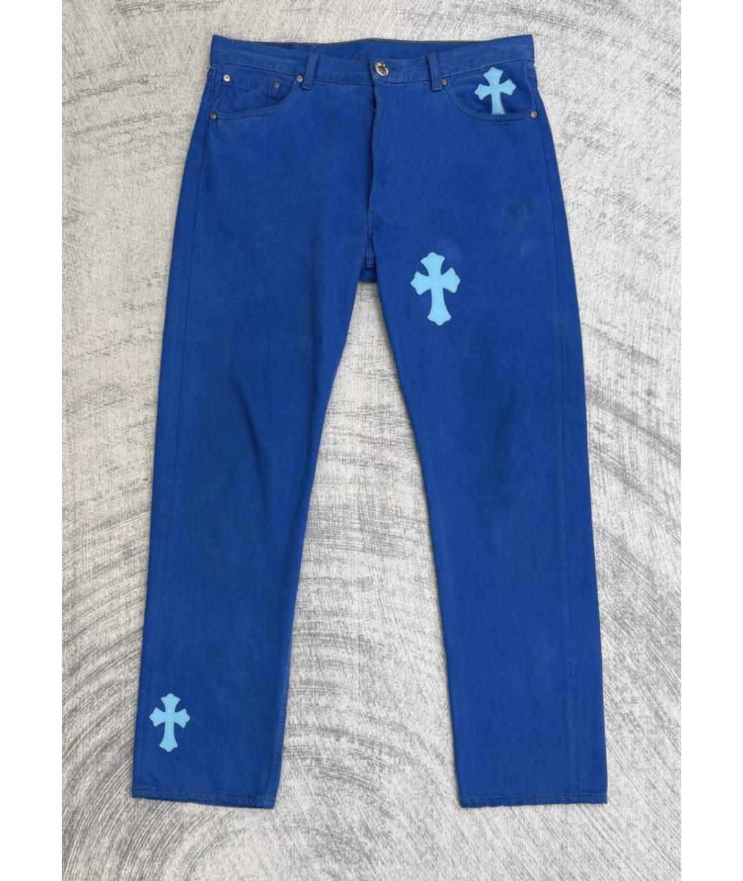 CHROME HEARTS Синие хлопковые прямые джинсы, фото 6