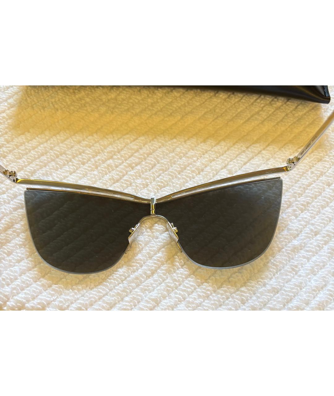 SAINT LAURENT Серебряные металлические солнцезащитные очки, фото 4