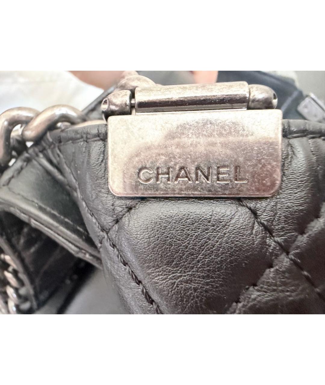 CHANEL Черная кожаная сумка через плечо, фото 8
