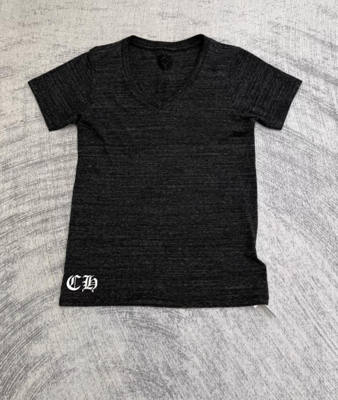 CHROME HEARTS Черная полиэстеровая футболка, фото 4