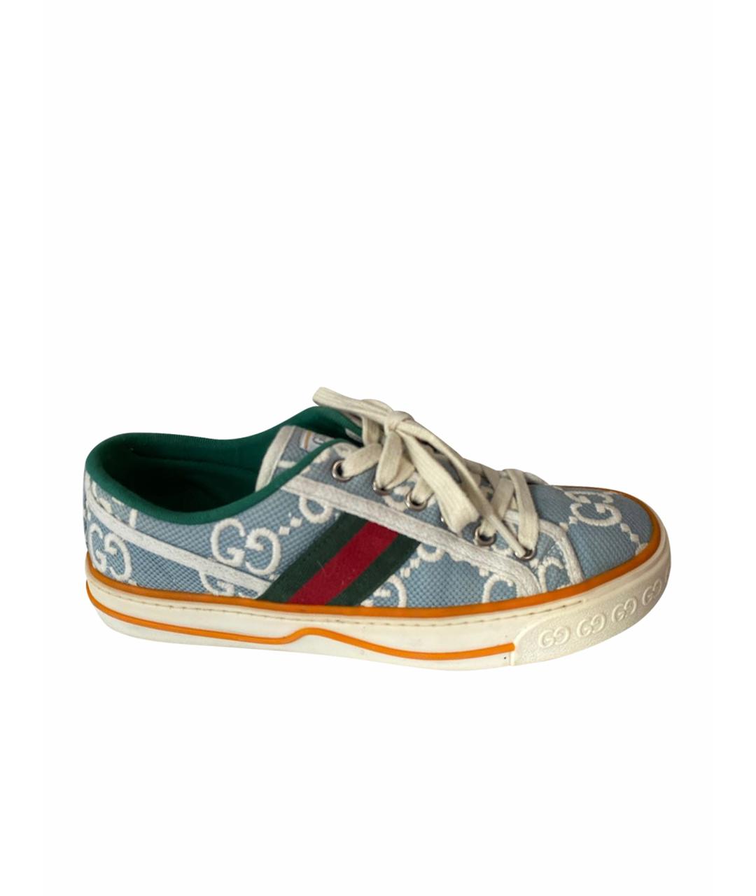 GUCCI Голубые текстильные кеды, фото 1