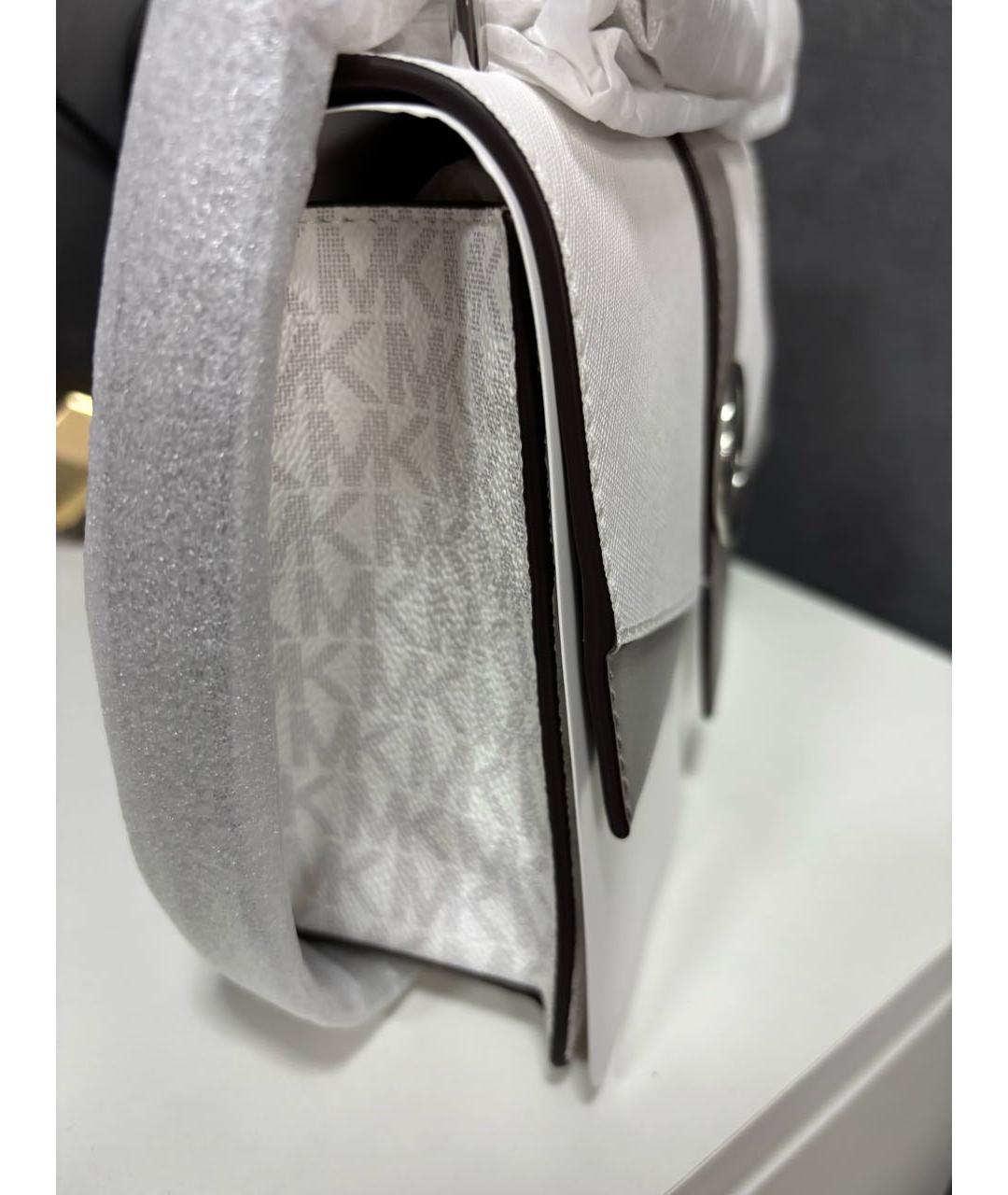 MICHAEL KORS Белая сумка через плечо из искусственной кожи, фото 4