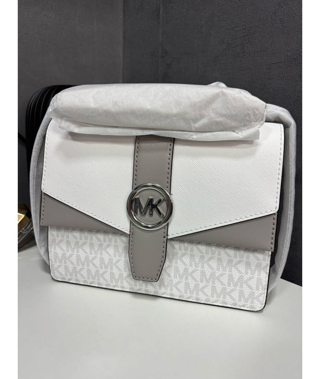 MICHAEL KORS Белая сумка через плечо из искусственной кожи, фото 8
