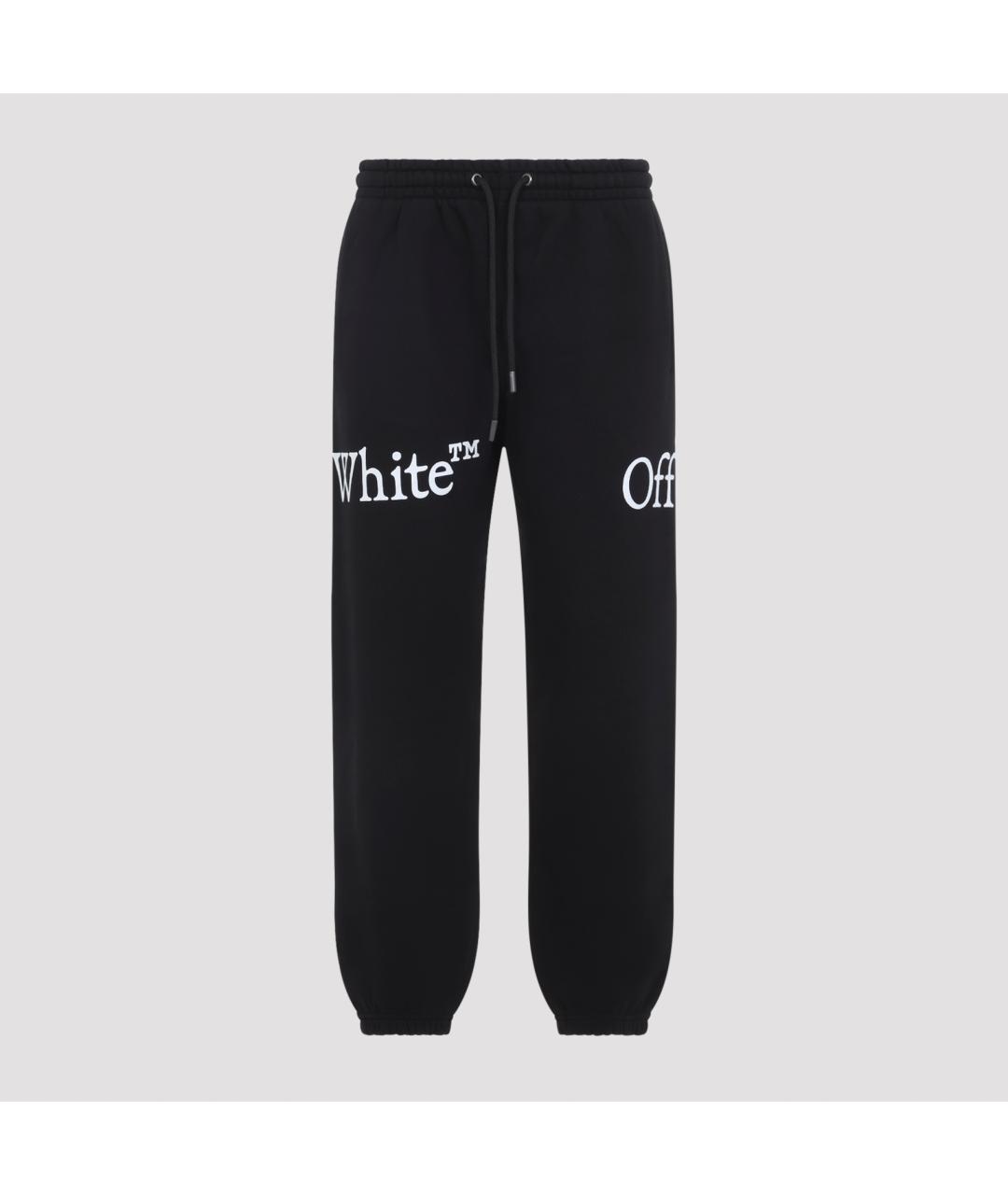 OFF-WHITE Черные хлопковые повседневные брюки, фото 2
