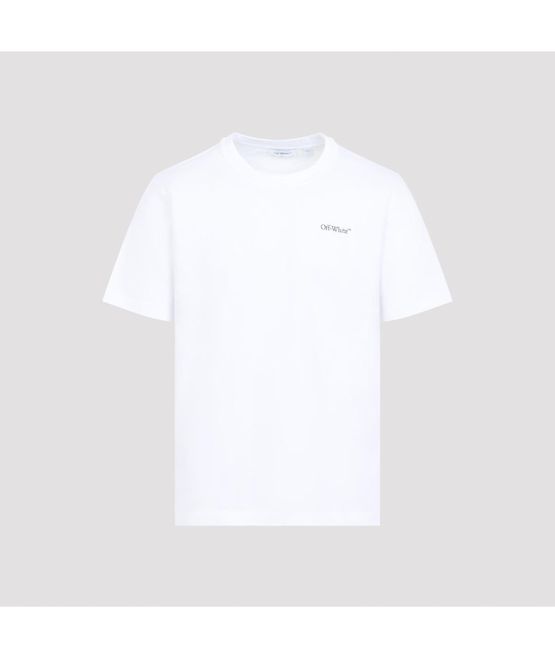 OFF-WHITE Белая хлопковая футболка, фото 2