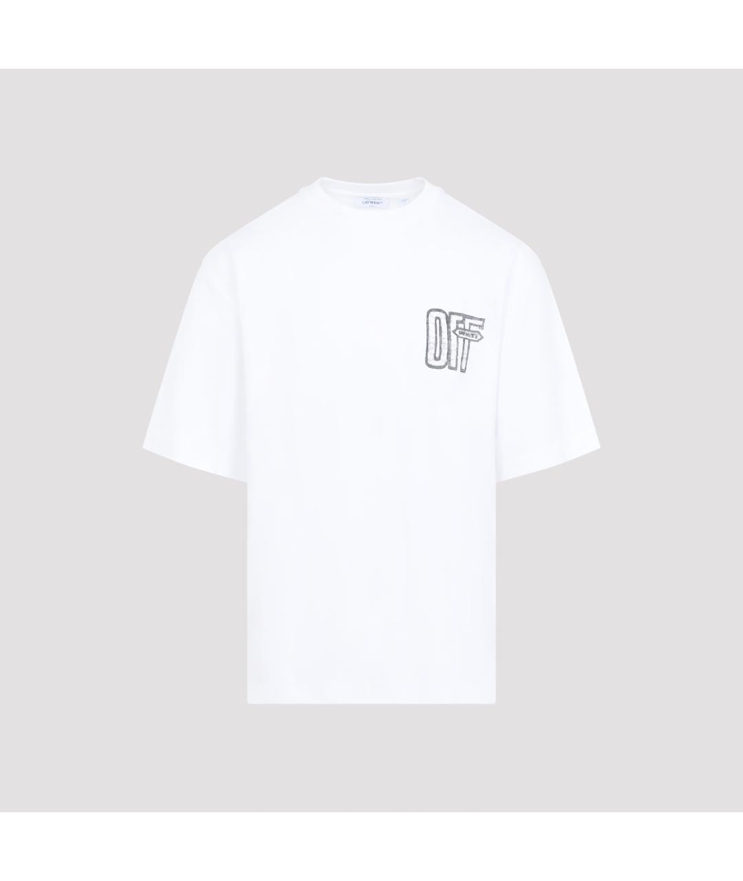 OFF-WHITE Белая хлопковая футболка, фото 2
