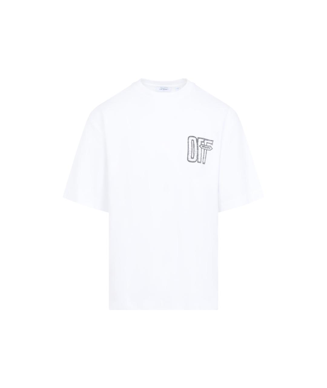 OFF-WHITE Белая хлопковая футболка, фото 1