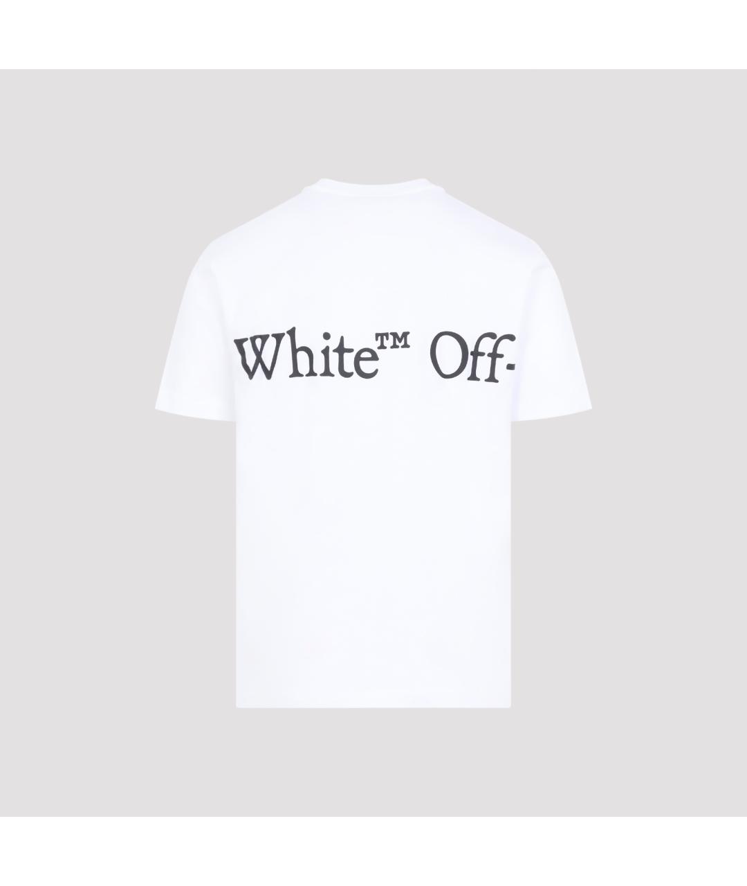 OFF-WHITE Белая хлопковая футболка, фото 3