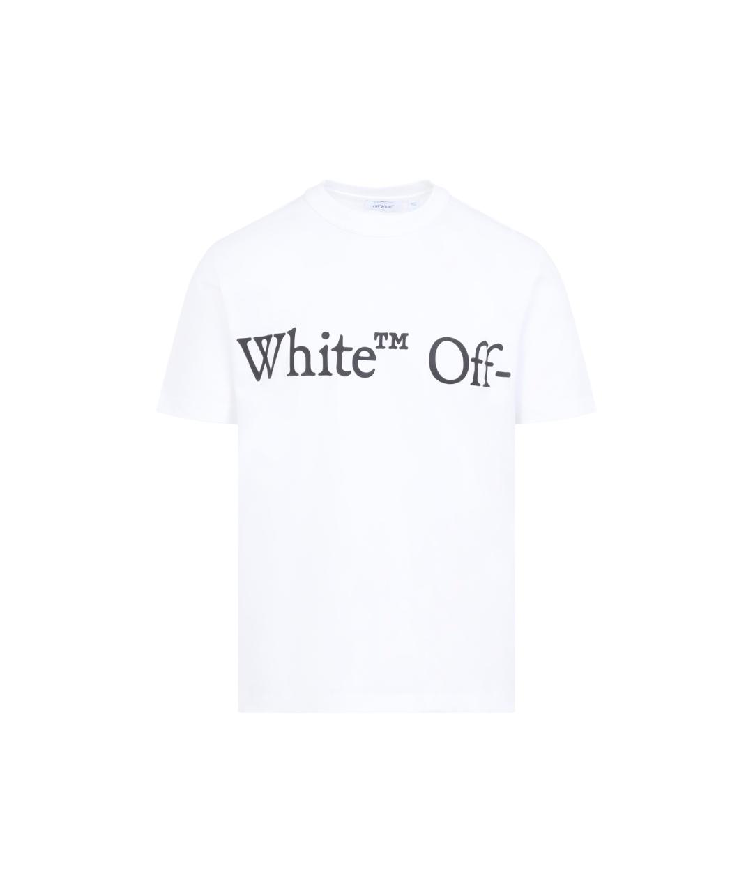 OFF-WHITE Белая хлопковая футболка, фото 1