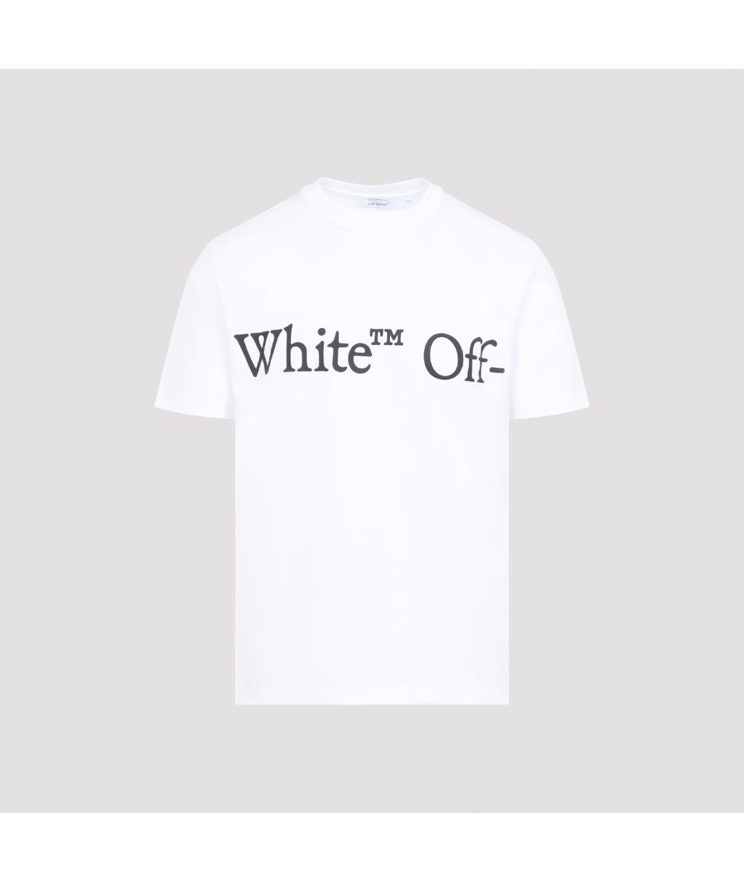 OFF-WHITE Белая хлопковая футболка, фото 2