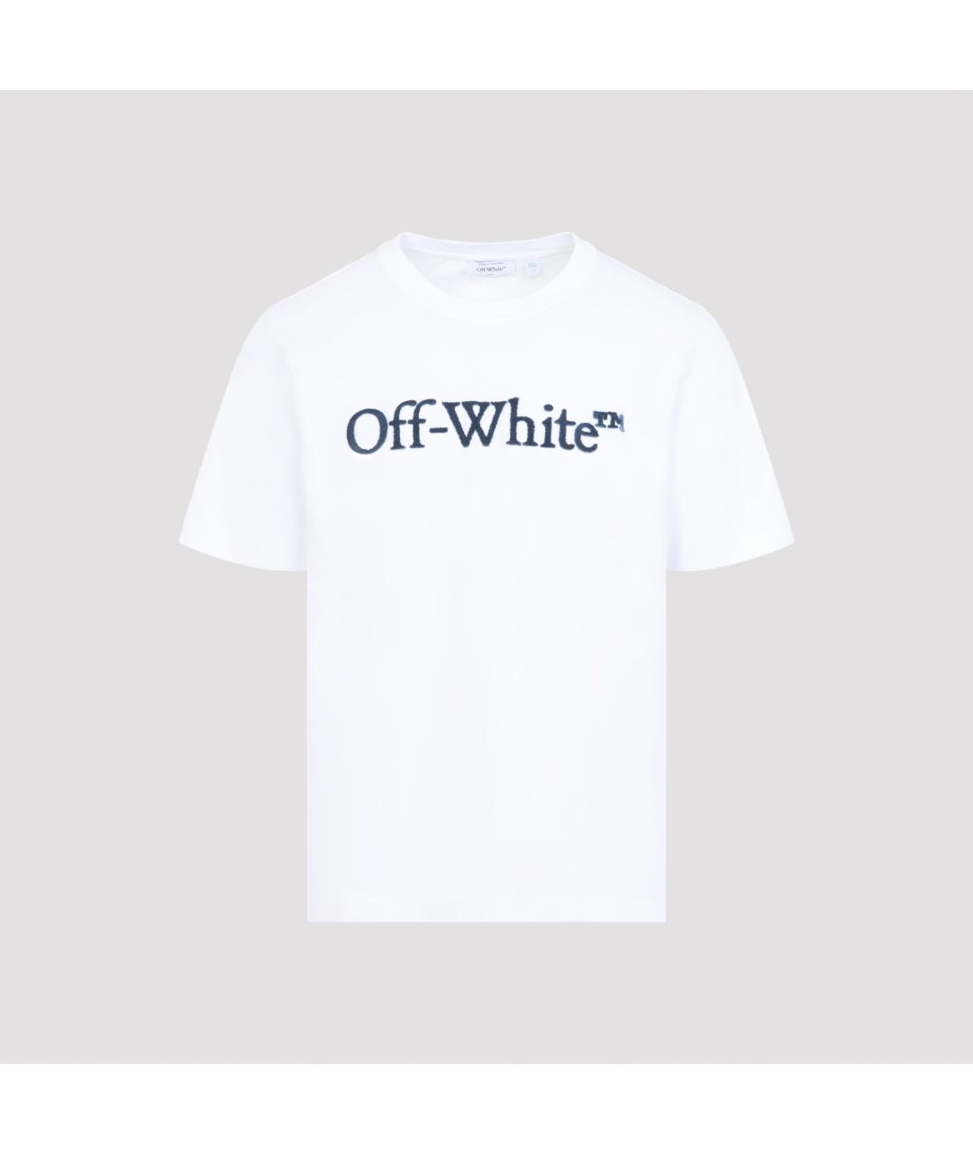 OFF-WHITE Белая хлопковая футболка, фото 2