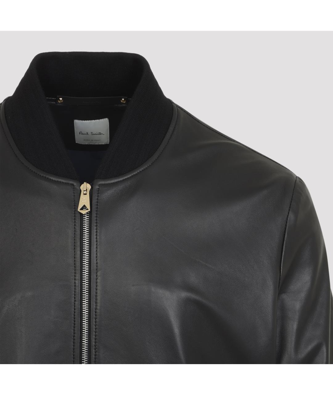PAUL SMITH Черная кожаная куртка, фото 4