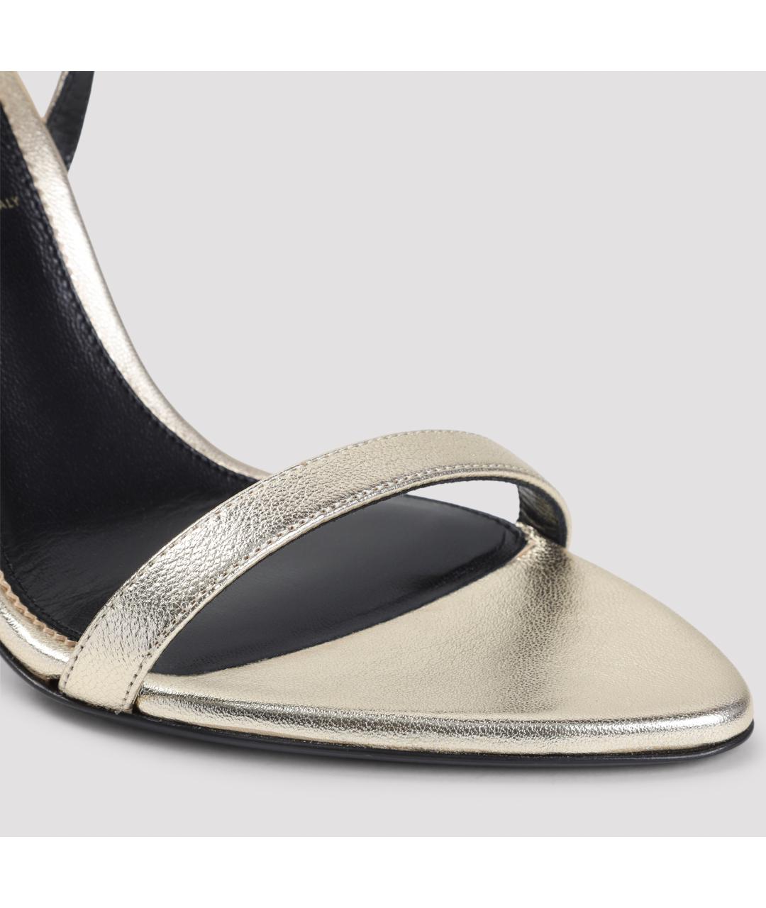 TOM FORD Золотые кожаные босоножки, фото 4