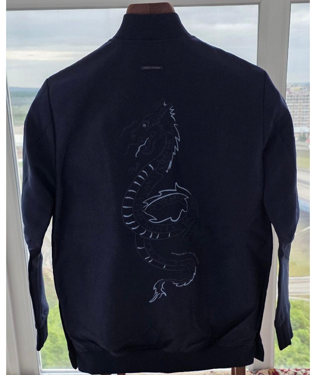 ARMANI EXCHANGE Темно-синяя полиэстеровая куртка, фото 2