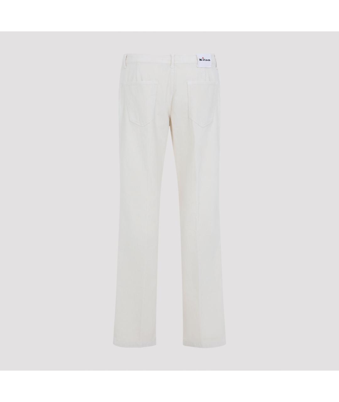 KITON Бежевые хлопковые повседневные брюки, фото 3