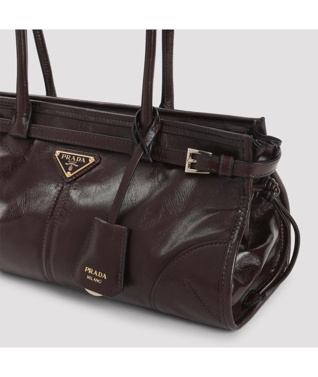 PRADA Коричневая кожаная сумка через плечо, фото 4