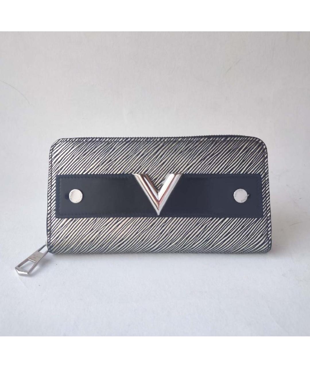 LOUIS VUITTON Серый кожаный кошелек, фото 10